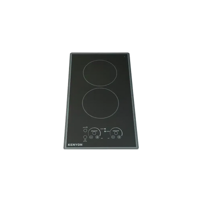 Kenyon Lite-Touch Q Cortez 21" 2-Burner Black 240V Landscape-Mount Electric Cooktop With Touch Control