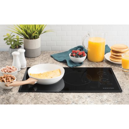 Kenyon Lite-Touch Q Cortez 21" 2-Burner Black 240V Landscape-Mount Electric Cooktop With Touch Control