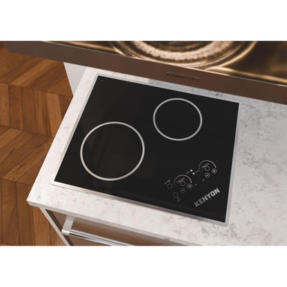 Kenyon Lite-Touch Q Glacier 21" 2-Burner Black 120V XL Electric Cooktop With Touch Control