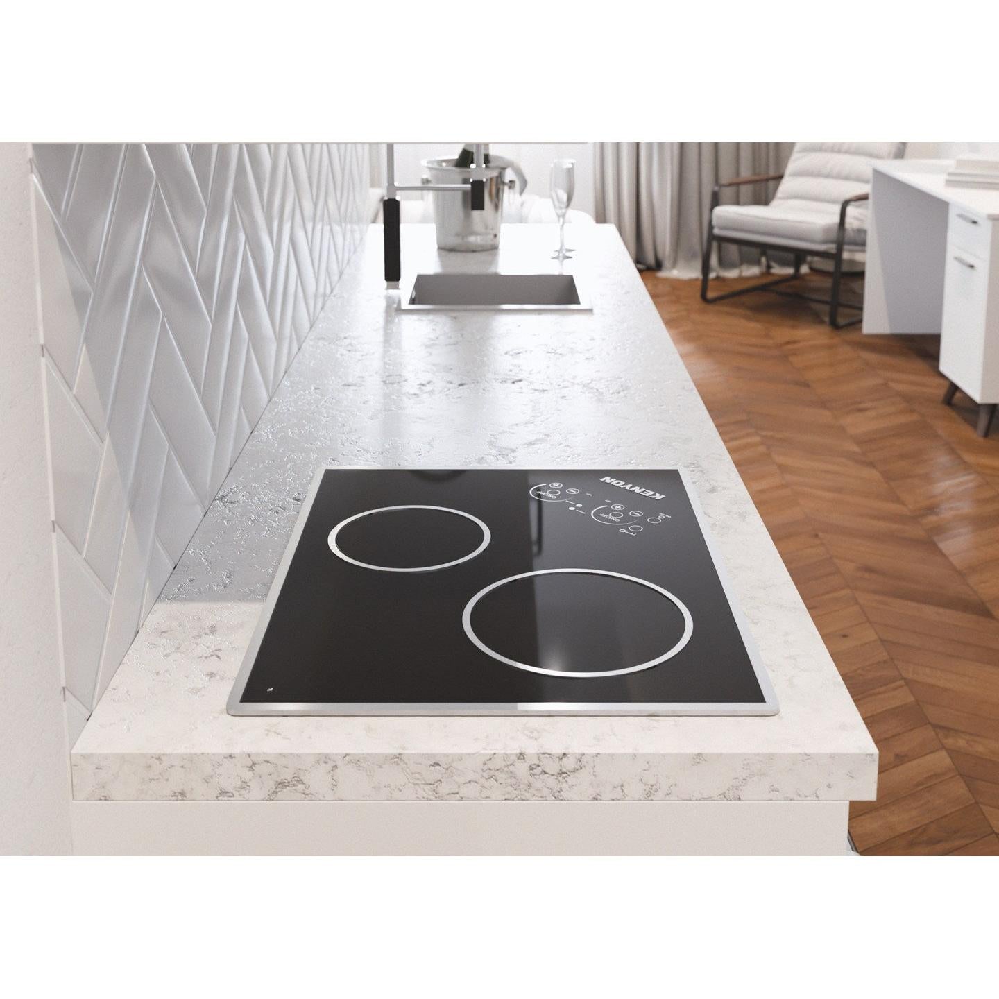 Kenyon Lite-Touch Q Glacier 21" 2-Burner Black 120V XL Electric Cooktop With Touch Control