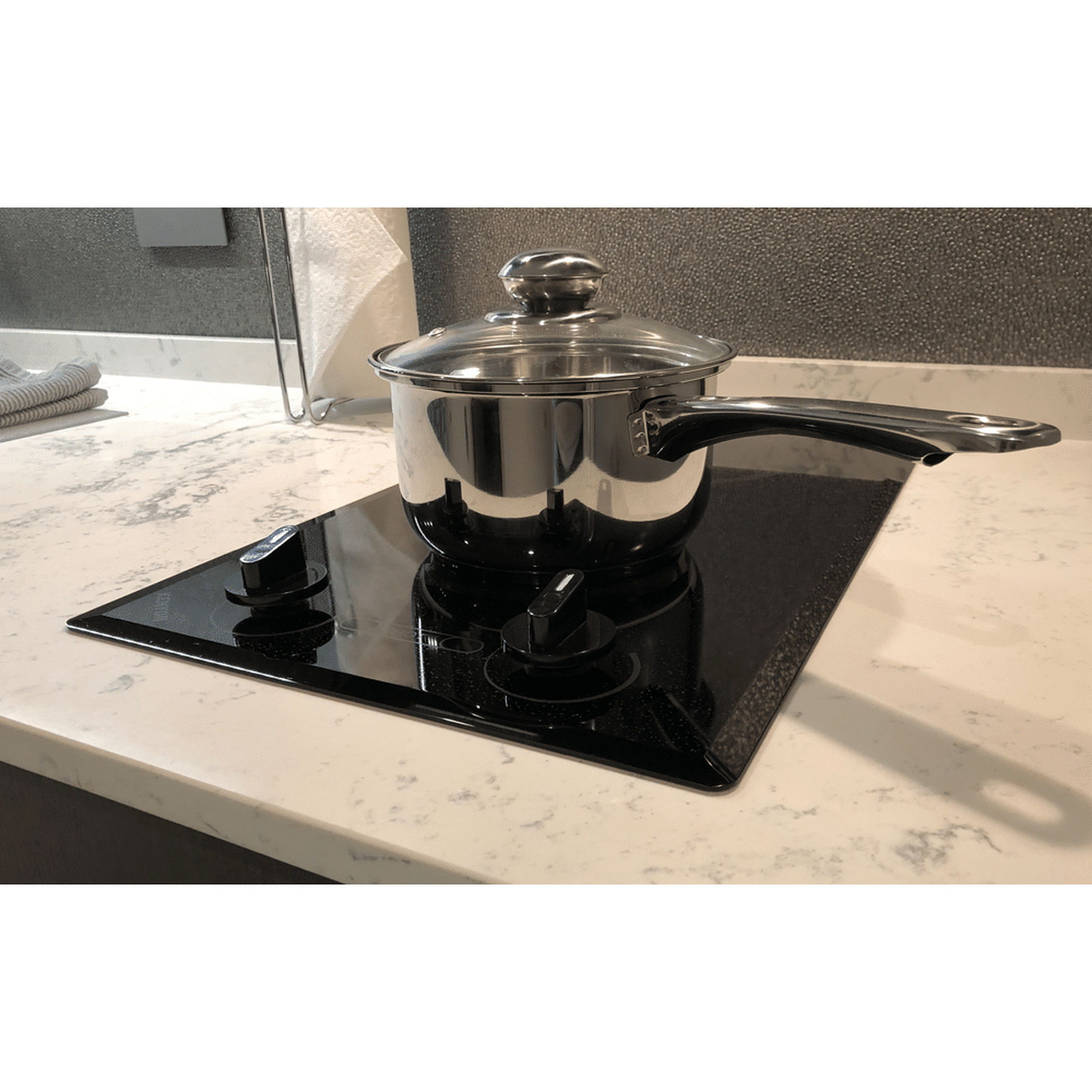Kenyon Mediterranean 21" 2-Burner Black 208V Small Electric Cooktop With Knob Control