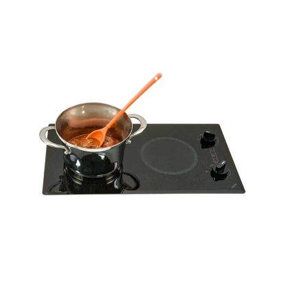 Kenyon Mediterranean 21" 2-Burner Black 208V Small Electric Cooktop With Knob Control