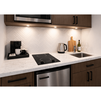 Kenyon Mediterranean 21" 2-Burner Black 208V Small Electric Cooktop With Knob Control