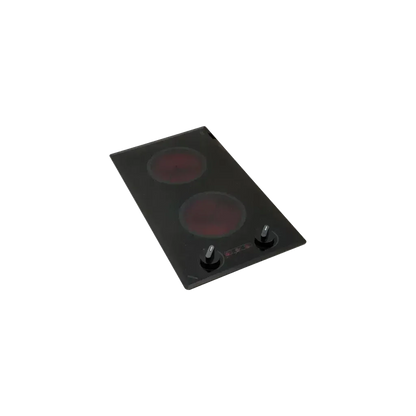 Kenyon Mediterranean 21" 2-Burner Black 208V Small Electric Cooktop With Knob Control