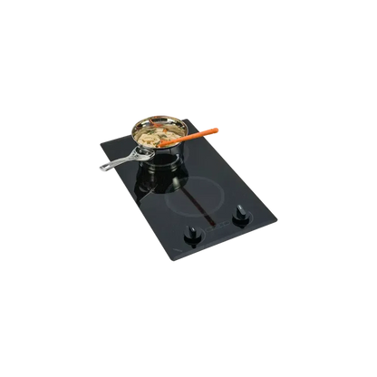 Kenyon Mediterranean 21" 2-Burner Black 208V Small Electric Cooktop With Knob Control