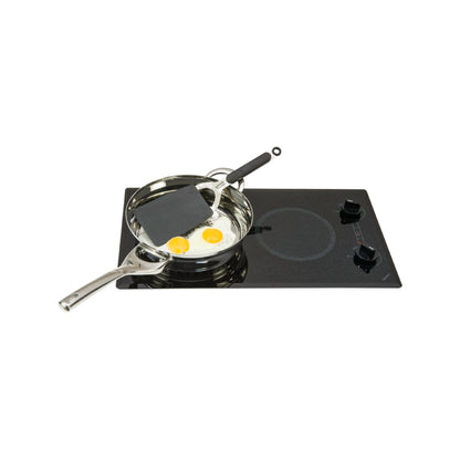 Kenyon Mediterranean 21" 2-Burner Black 240V Small Electric Cooktop With Knob Control