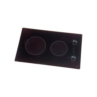 Kenyon Mediterranean 23" 2-Burner Black 240V Large Electric Cooktop With Knob Control