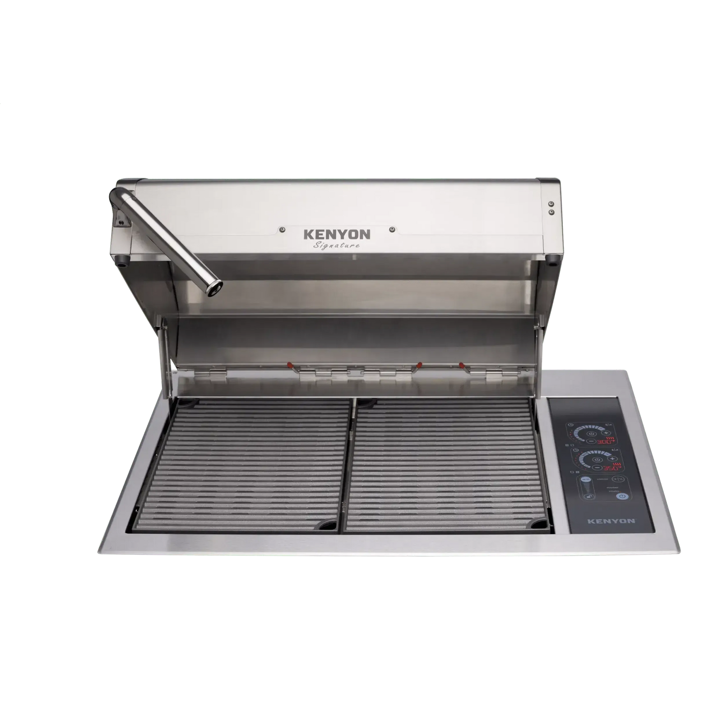 Kenyon Signature 30" 2-Burner Built-In 240V Electric Grill With IntelliKEN Touch Control And White Carbon Fiber Lid With Lighted Handle And Mounting Holes