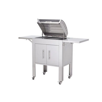 Kenyon Signature 60" 2-Burner Freestanding 240V Electric Grill With IntelliKEN Touch Control And Black Carbon Fiber Lid With Lighted Handle