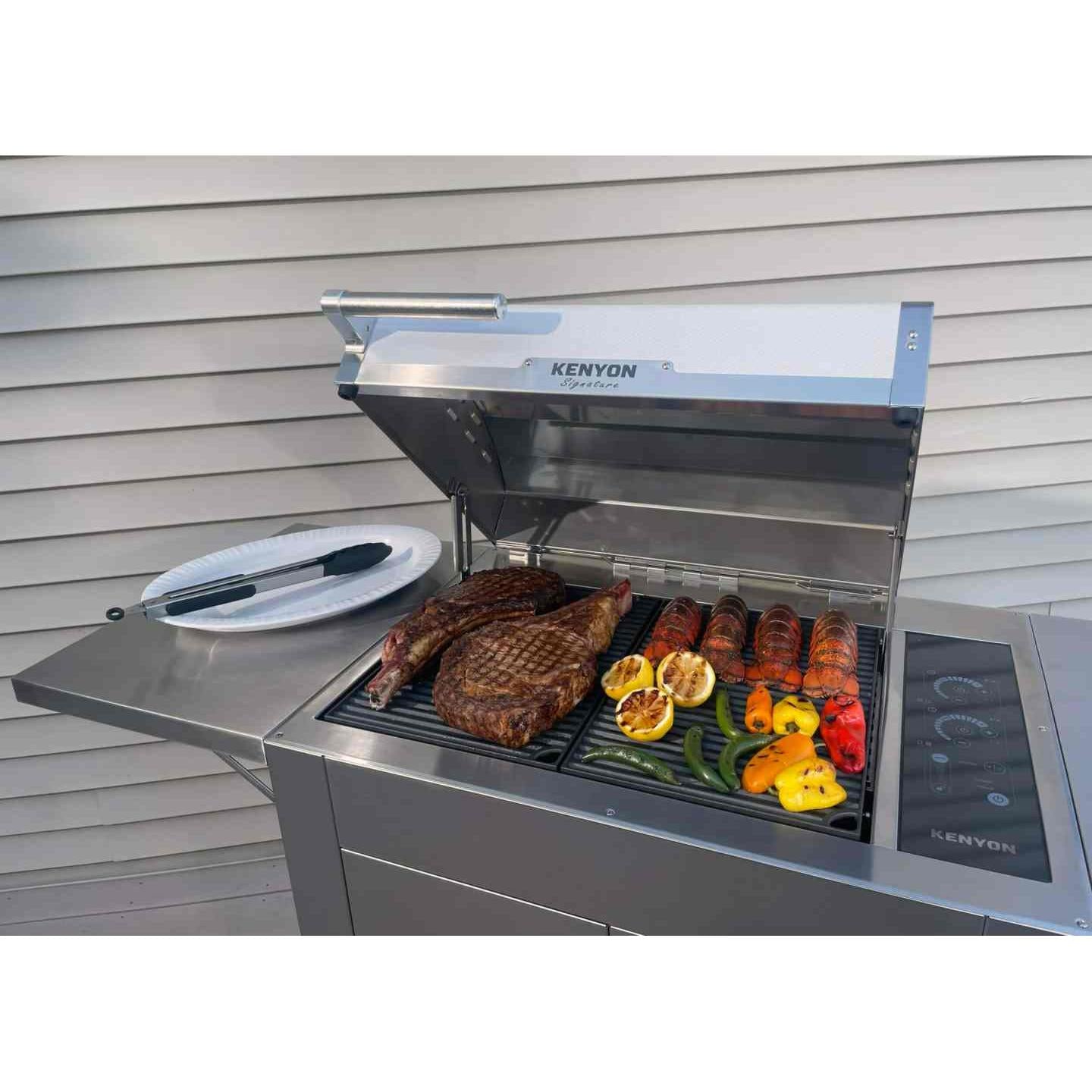 Kenyon Signature 60" 2-Burner Freestanding 240V Electric Grill With IntelliKEN Touch Control And Stainless Steel Lid With Lighted Handle