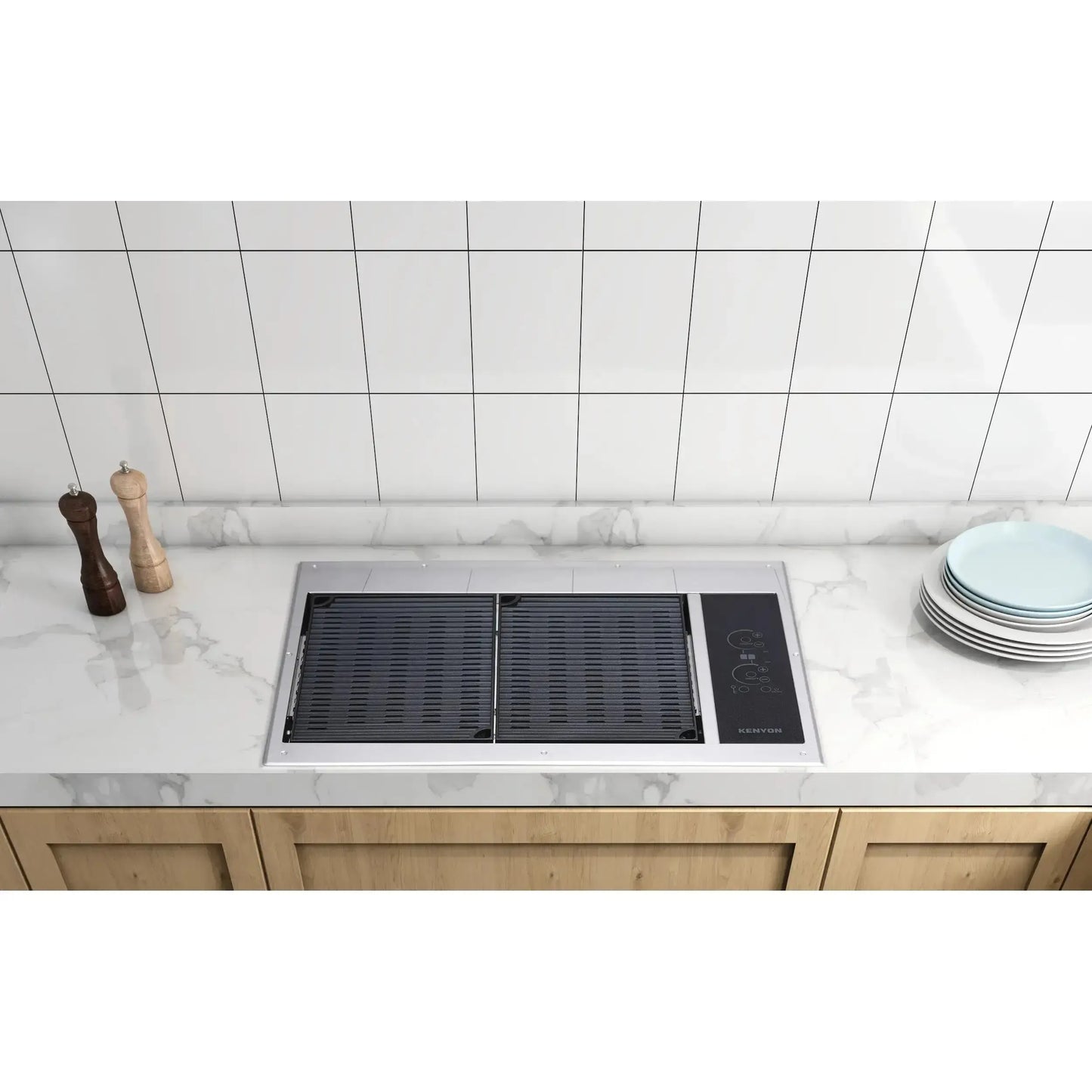 Kenyon Texan 30" 2-Burner Built-In No Lid 208V Electric Grill With Touch Control And Mounting Holes