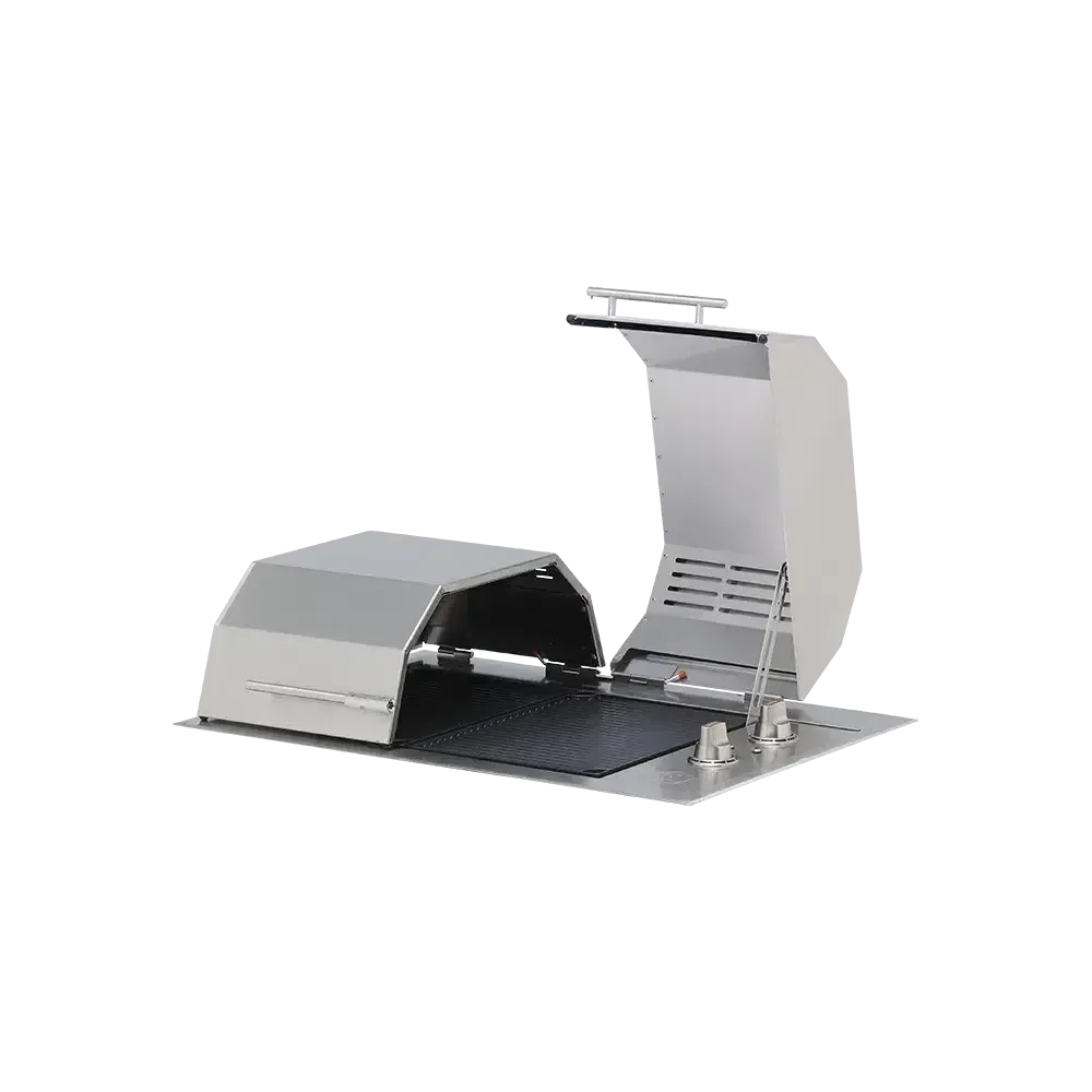 Kenyon Texan 30" 2-Burner Split-Lid Built-In 240V Electric Grill With Knob Control And Mounting Holes