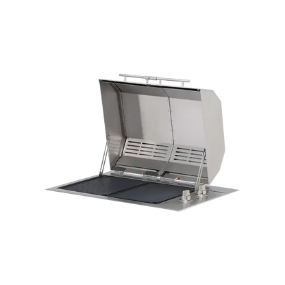 Kenyon Texan 30" 2-Burner Split-Lid Built-In 240V Electric Grill With Knob Control And Mounting Holes