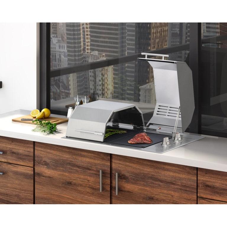 Kenyon Texan 30" 2-Burner Split-Lid Built-In 240V Electric Grill With Knob Control And Mounting Holes