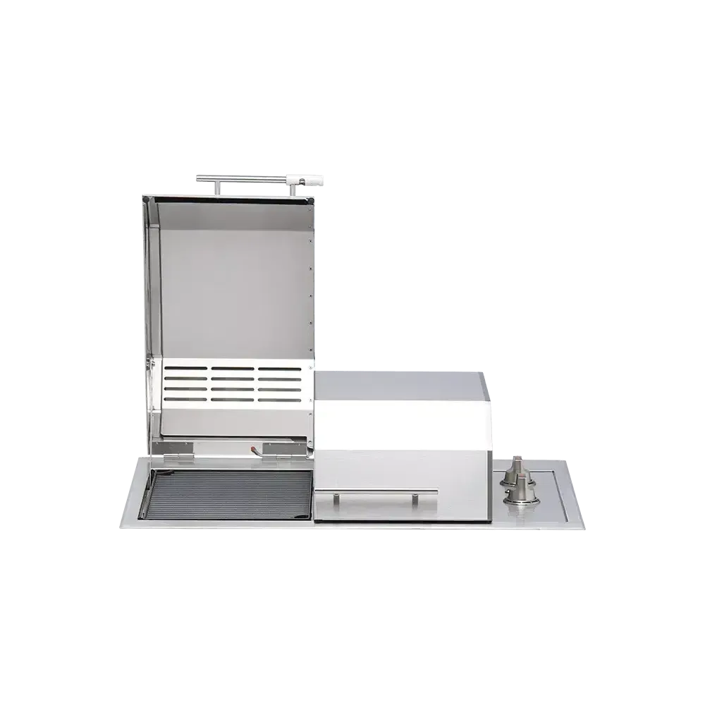 Kenyon Texan 30" 2-Burner Split-Lid Built-In 240V Electric Grill With Knob Control
