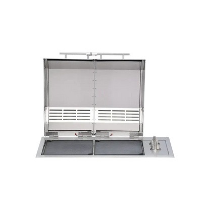 Kenyon Texan 30" 2-Burner Split-Lid Built-In 240V Electric Grill With Knob Control