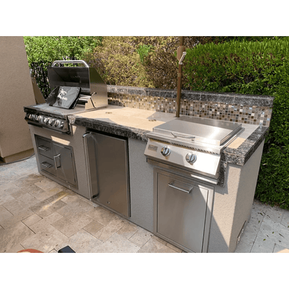 Outdoor Kitchen Best Natural Gas Grills 4-Burner, Stone Veneer