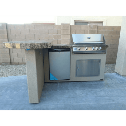 Kokomo Grills Aspen 6' Liquid Propane Gas BBQ Island With 4 Burner Built-in BBQ Grill