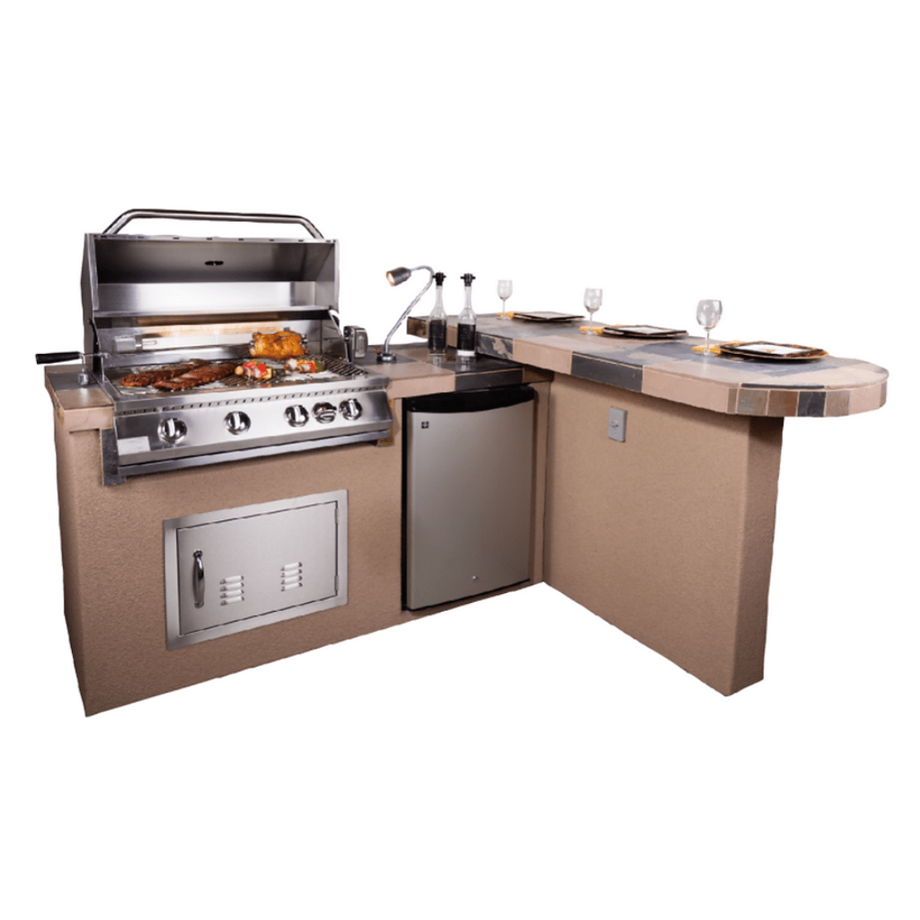 Kokomo Grills Aspen 6' Liquid Propane Gas BBQ Island With 4 Burner Built-in BBQ Grill