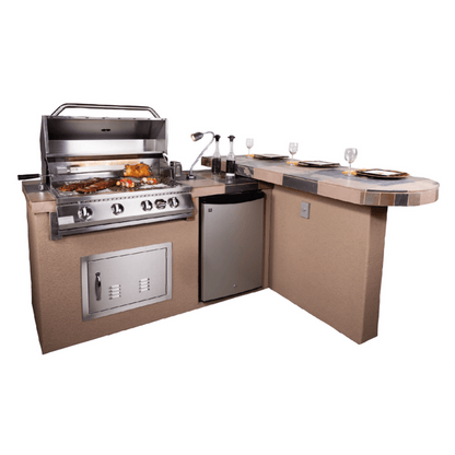 Kokomo Grills Aspen 6' Liquid Propane Gas BBQ Island With 4 Burner Built-in BBQ Grill