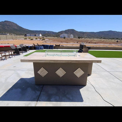 Kokomo Grills Baja L-Shaped Liquid Propane Gas BBQ Island With Fire Pit, 4 Burner BBQ Grill and Refrigerator