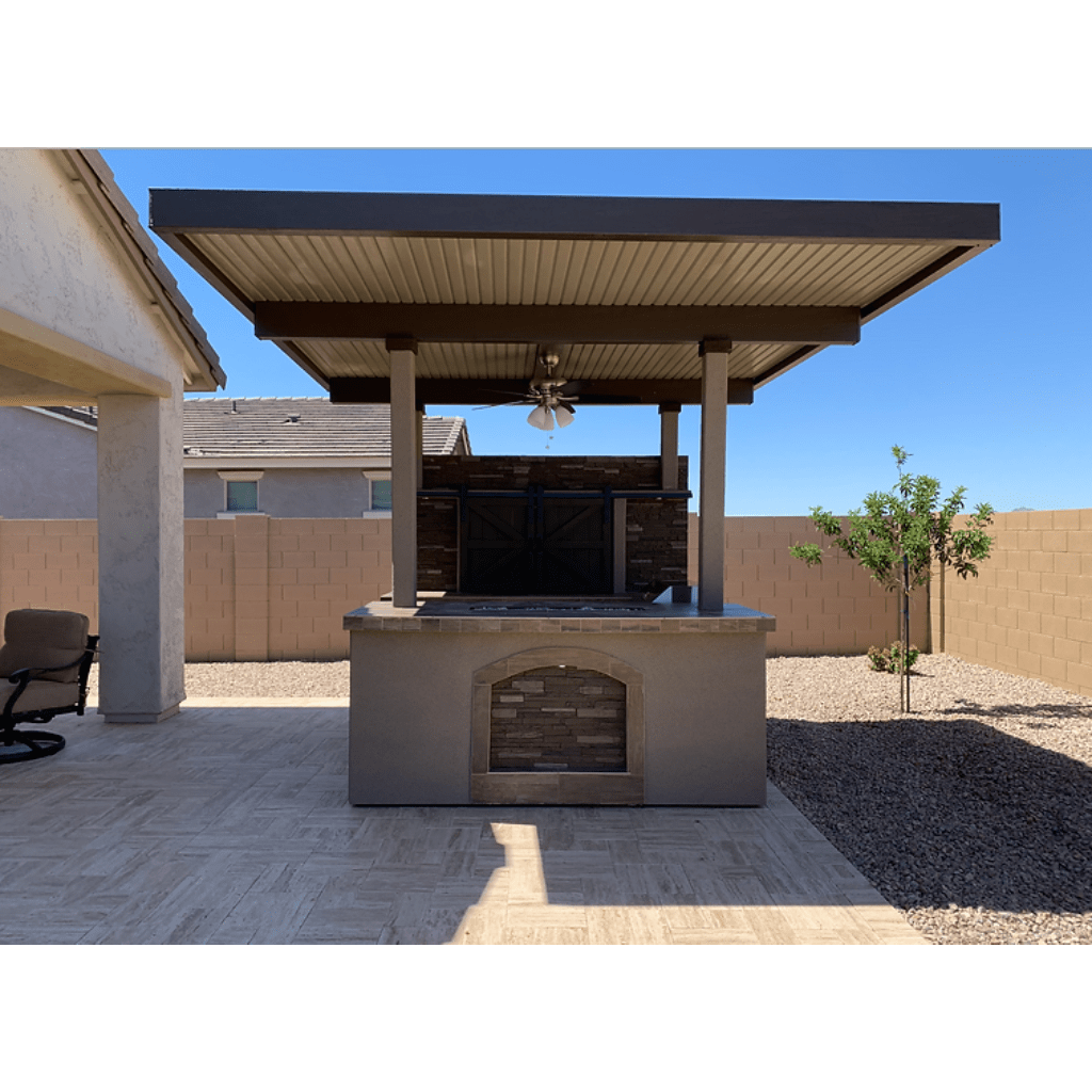 Kokomo Grills Barn Door TV Wall Natural Gas BBQ Island Pergola Firepit 4 Burner Built-in BBQ St. Croix