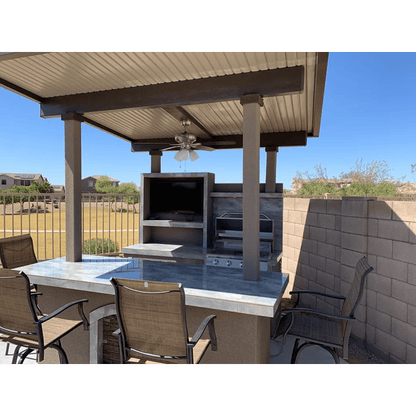 Kokomo Grills Built-In Island Outdoor Kitchen With T.V. built-in BBQ Grill & Pergola