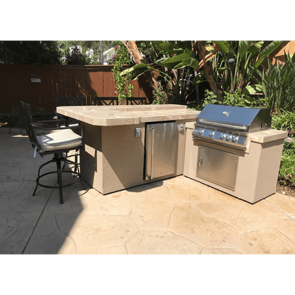Kokomo Grills L-Shape Built-In BBQ Island With Bar Seating and 4 Burner Built-in BBQ Grill