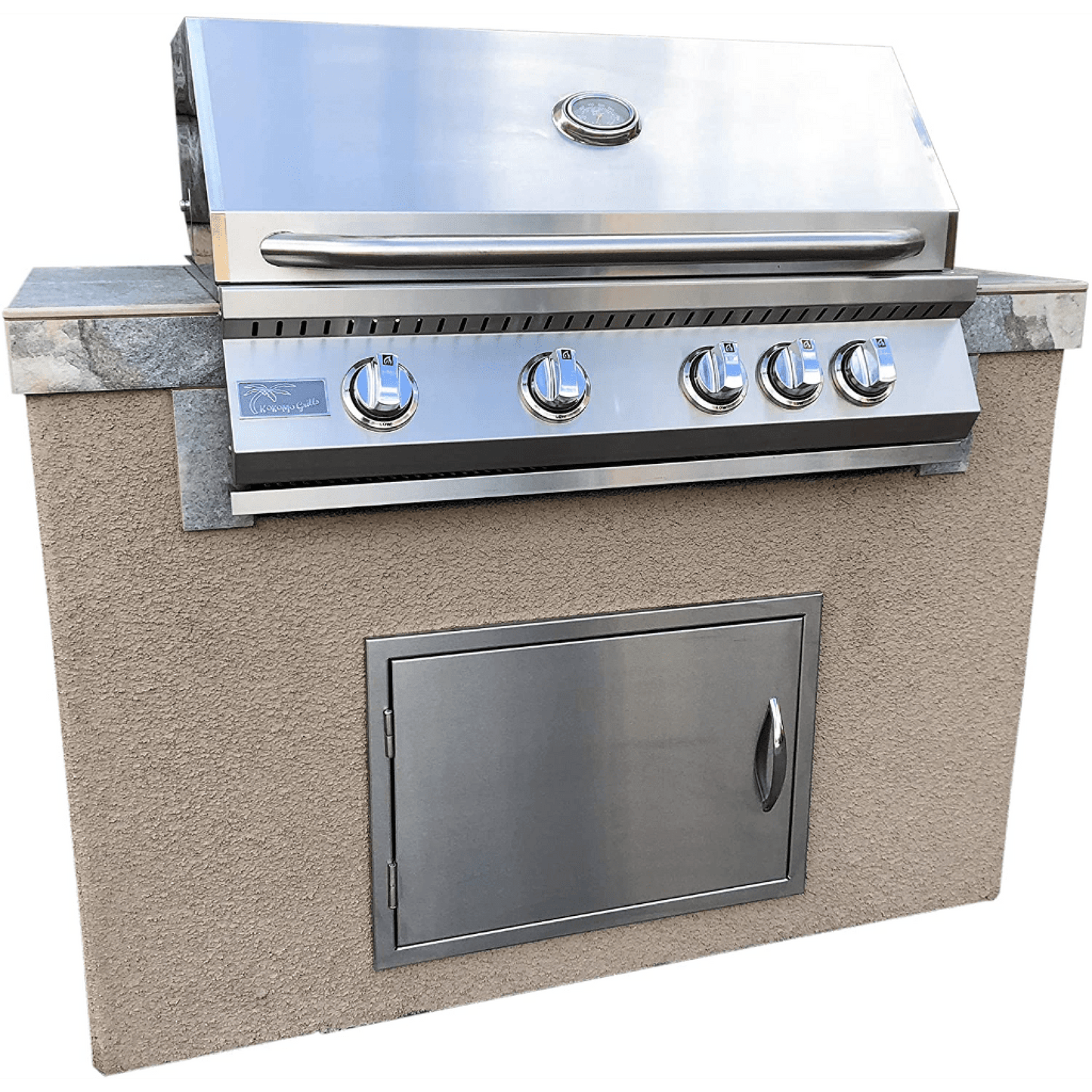 Kokomo Grills Panama 4' Natural Gas BBQ Island With 4 Burner Built-in BBQ Grill
