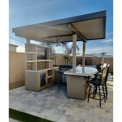 Kokomo Grills St. Croix Natural Gas BBQ Island Outdoor Kitchen With Built-in BBQ Grill and 12x12 Patio Cover