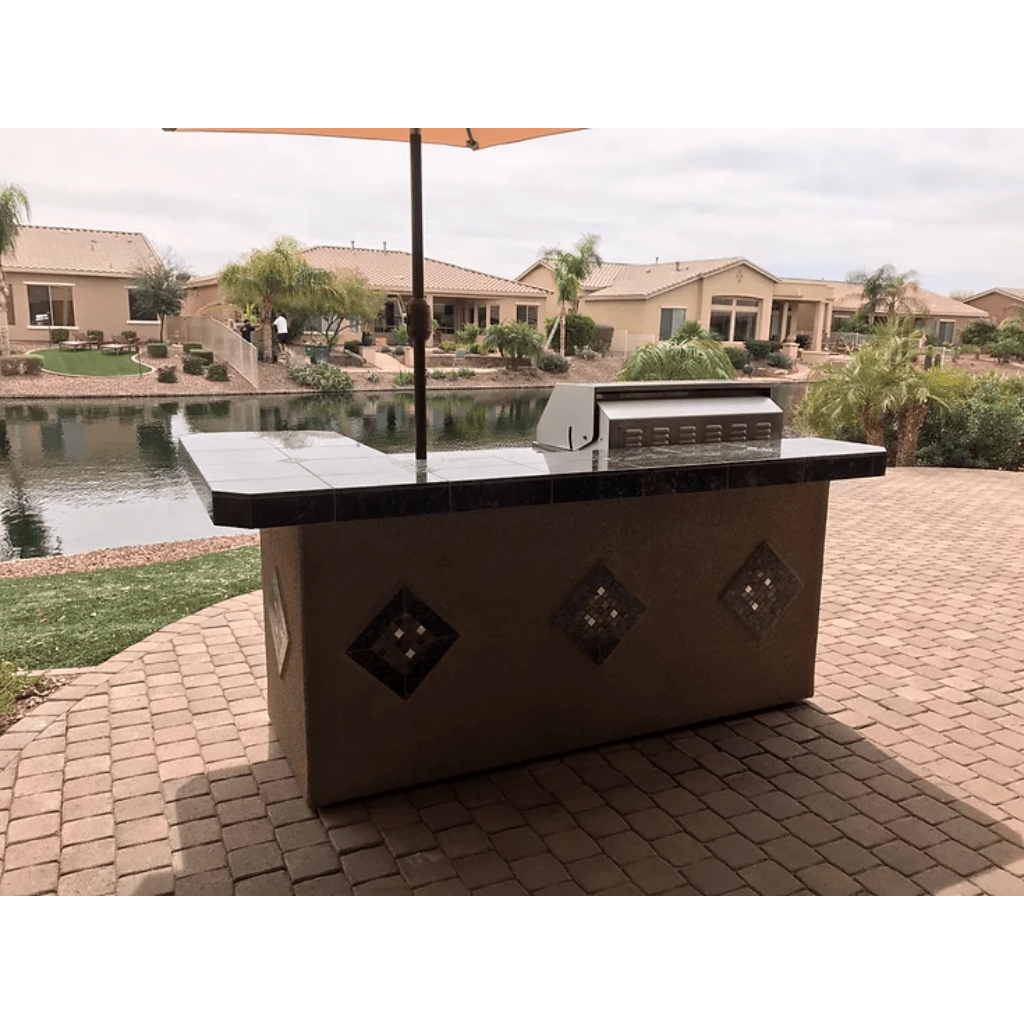 KOKOMO GRILLS St. John BBQ Island High Bar Lights 4 Burner Grill Grill Collection