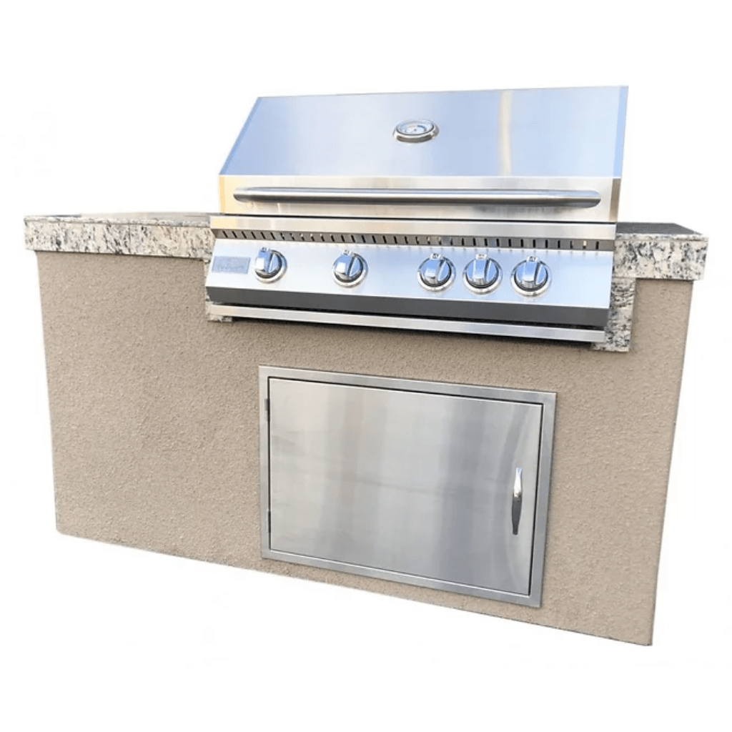 Kokomo Grills The 5' Maldives Built-In BBQ Island with Built In 4 Burner BBQ Grill and Access Door