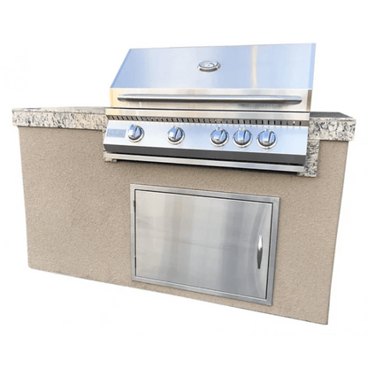 Kokomo Grills The Maldives 5' Natural Gas BBQ Island With Built-in 4 Burner BBQ Grill and Access Door