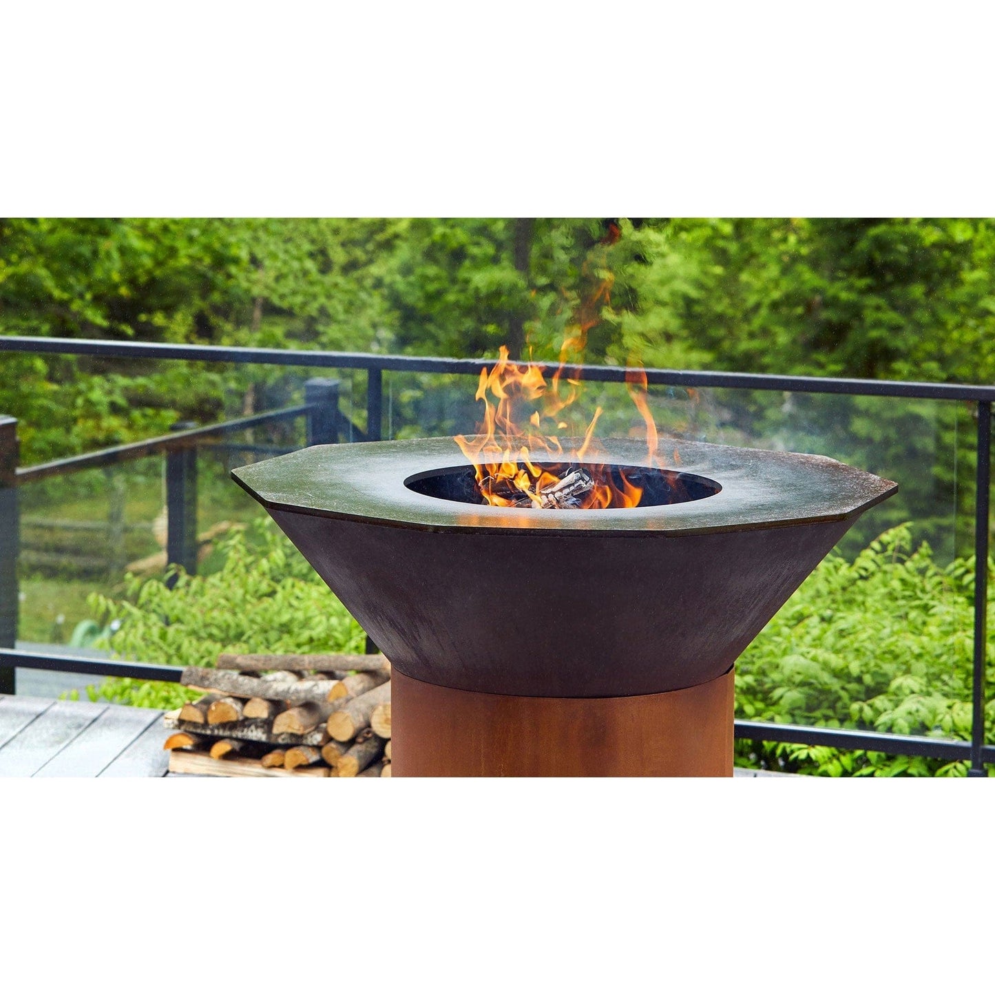 Le Bol 19" Oxidized Patina Wood Fired Outdoor Grill