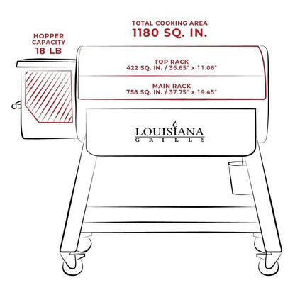 Louisiana Grills Black Label Series 1200 LG1200BL Pellet Grill With WiFi Control