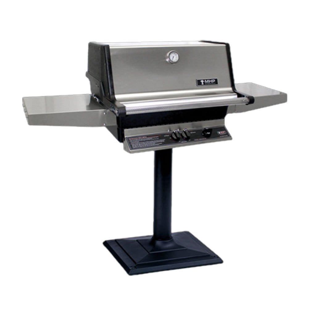 MHP AMCTMPB Freestanding Grill With Stainless Steel Shelves