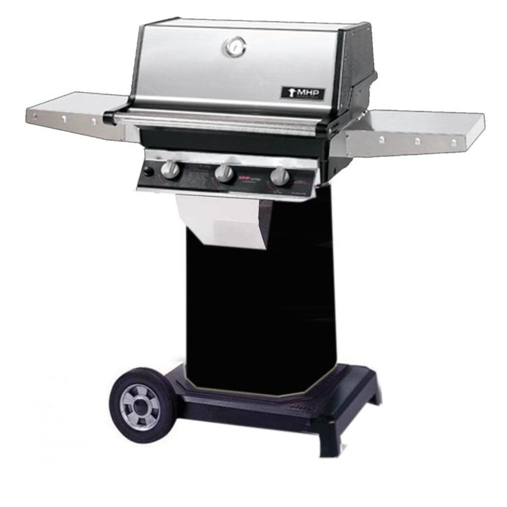 MHP THRG2 Stainless Steel Hybrid Gas Grill Head With 2 Stainless Steel Shelves