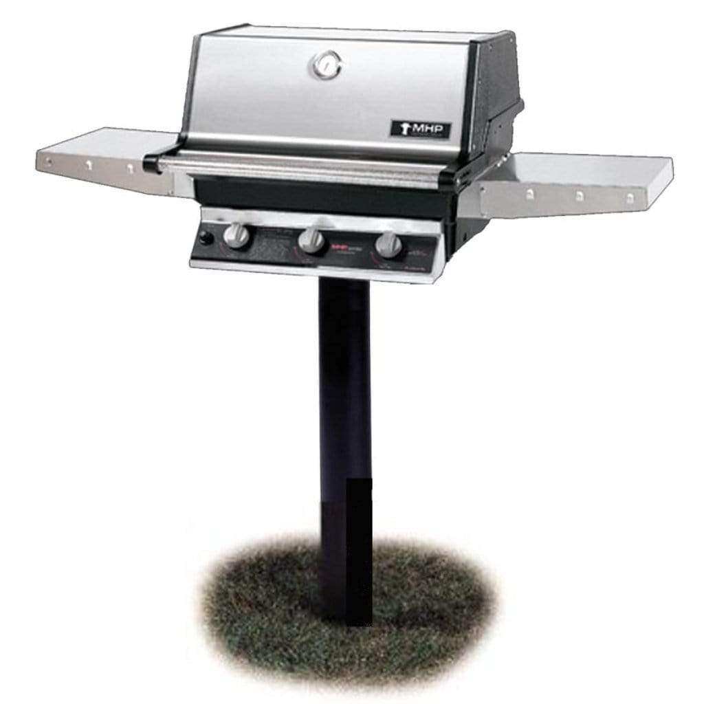 MHP TRG2 Stainless Steel Infrared Gas Grill Head With 2 Stainless Steel Shelves