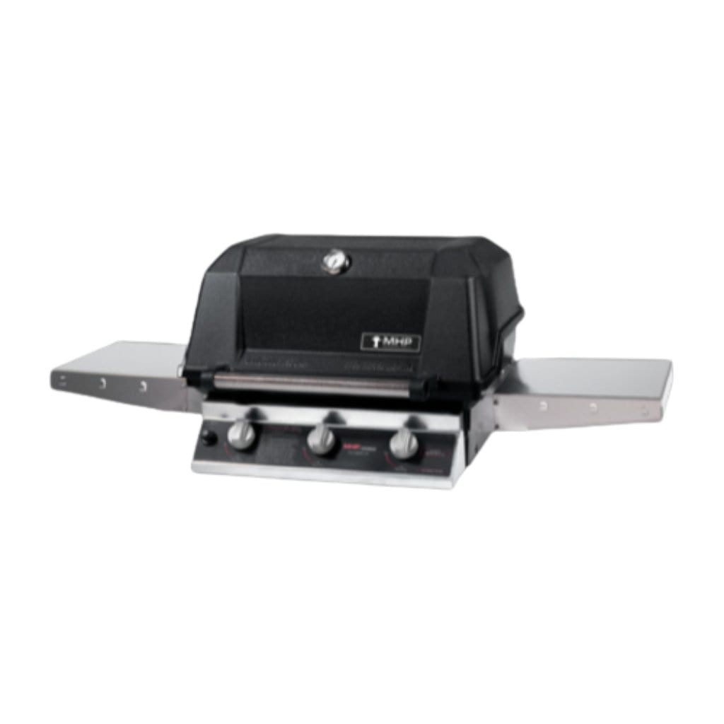 MHP W3G4 Tri-Burn Gas Grill Head With 2 Stainless Steel Shelves