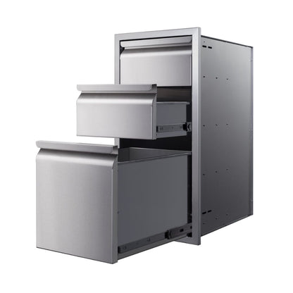 Memphis 15" Triple Access Stainless Steel Drawer Stack