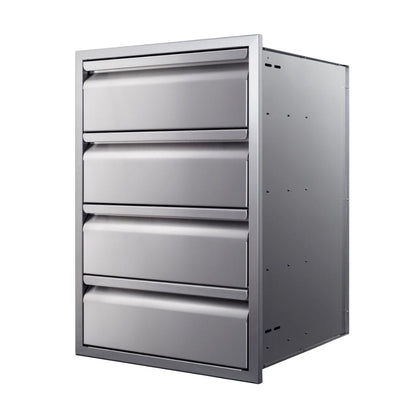 Memphis 21" Quadruple Access Stainless Steel Drawer Stack