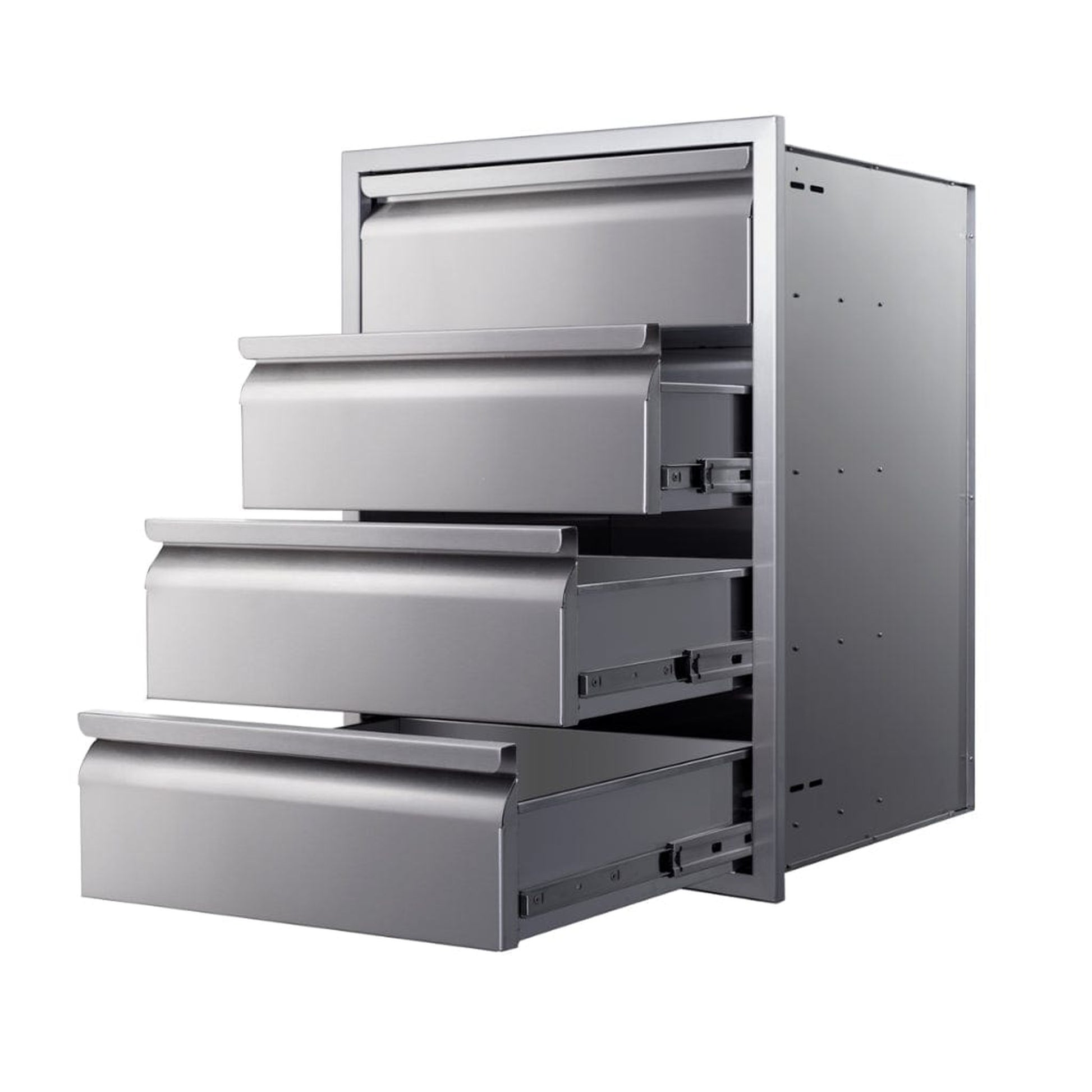 Memphis 21" Quadruple Access Stainless Steel Drawer Stack