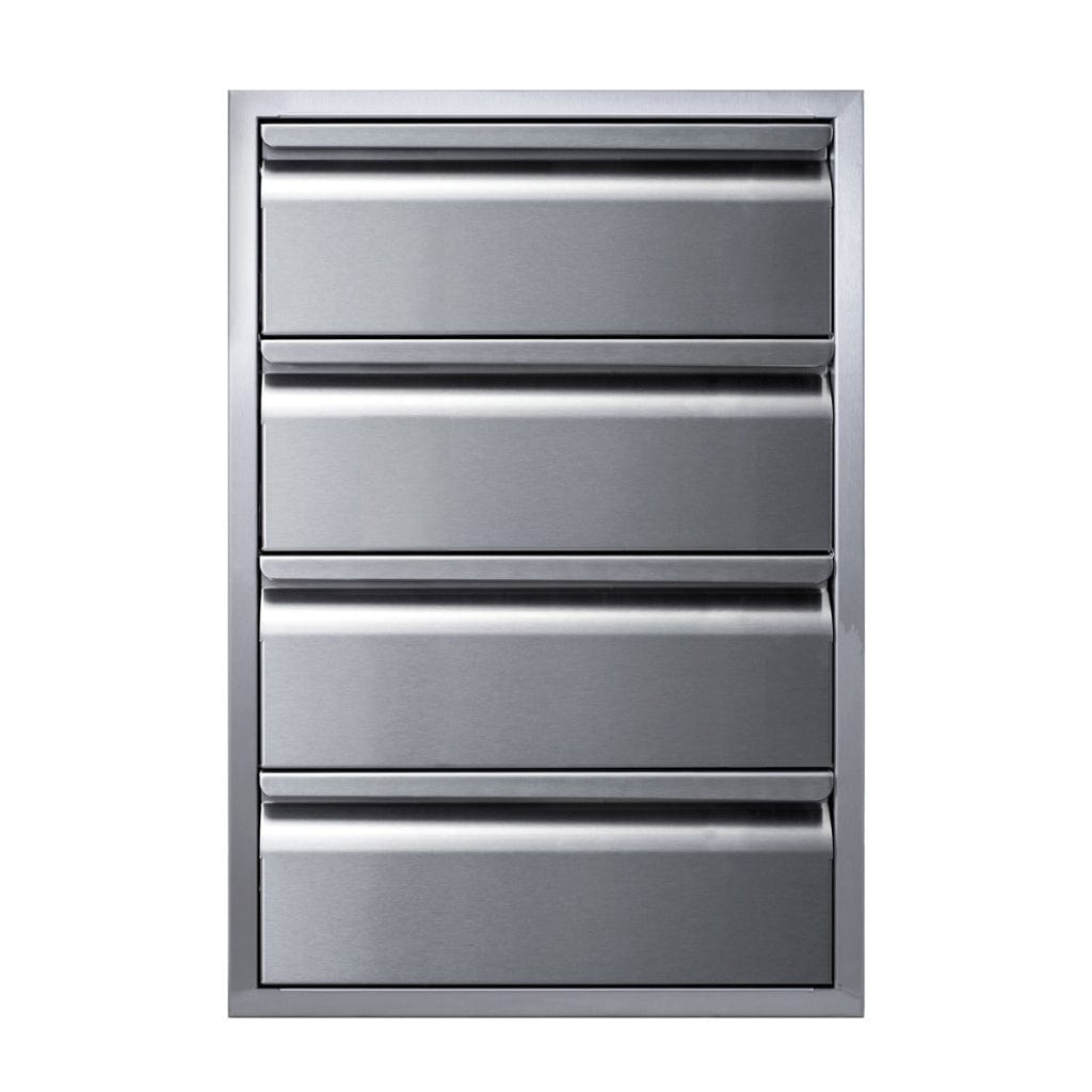 Memphis 21" Quadruple Access Stainless Steel Drawer Stack