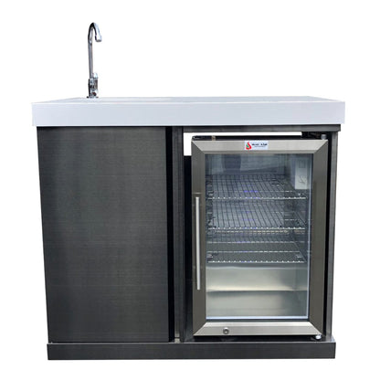 Mont Alpi Beverage Center Cabinet Module with Outdoor Fridge & Sink