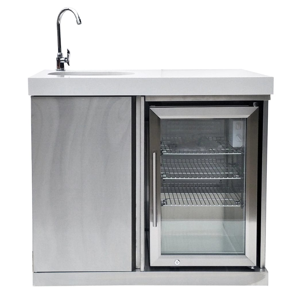 Mont Alpi Beverage Center Cabinet Module with Outdoor Fridge & Sink