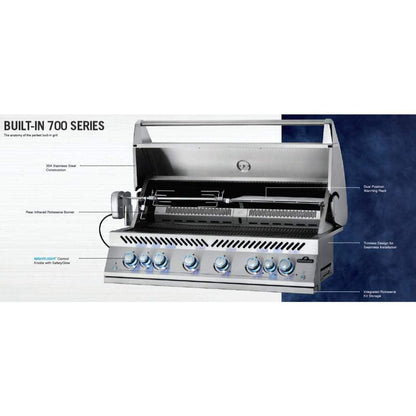 Napoleon 44" Built-in 700 Series Gas Grill with Dual Infrared Rear Burners