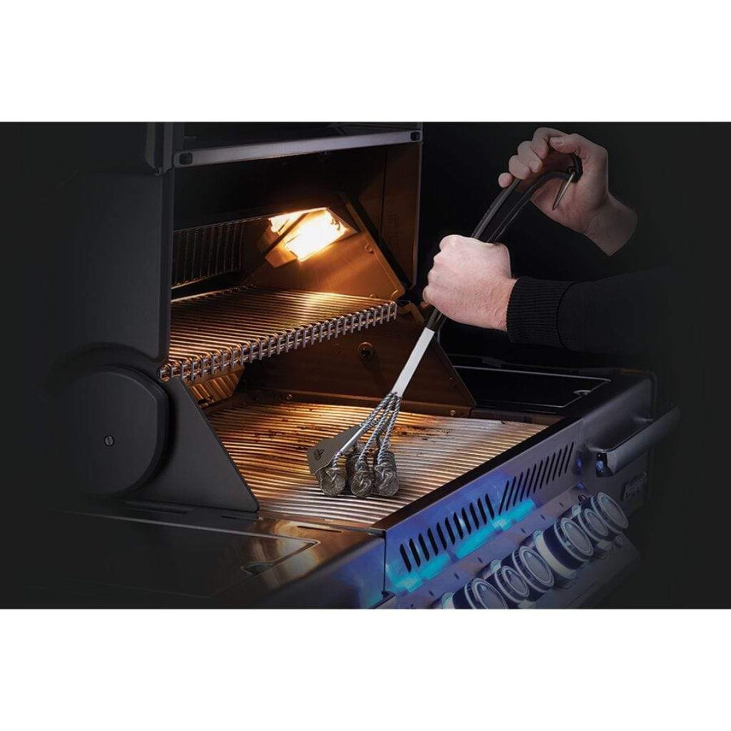 Napoleon Bristle-Free Triple-Row Grill Brush with Rolled Stainless Steel
