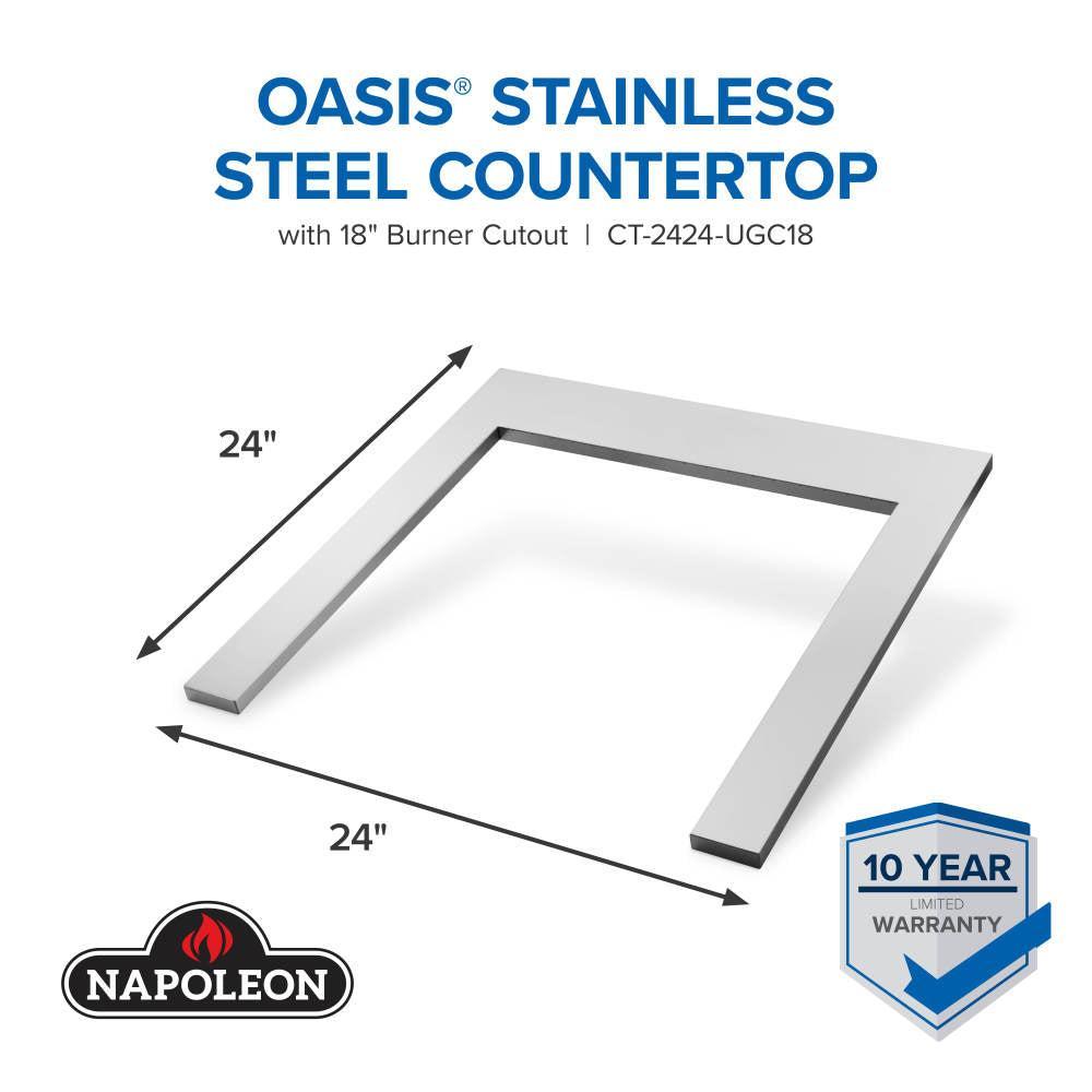 Napoleon OASIS 24" x 24" Stainless Steel Countertop with 18" Burner Cutout