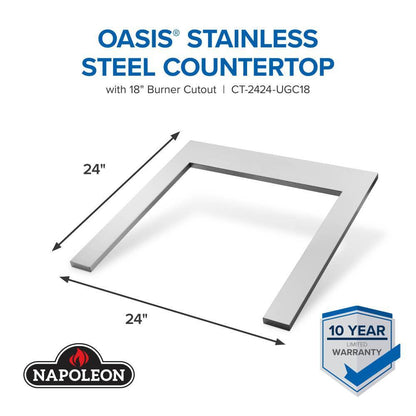 Napoleon OASIS 24" x 24" Stainless Steel Countertop with 18" Burner Cutout