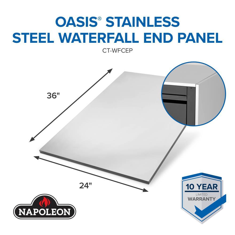 Napoleon OASIS 36" x 24" Stainless Steel End Panel for Waterfall Edge